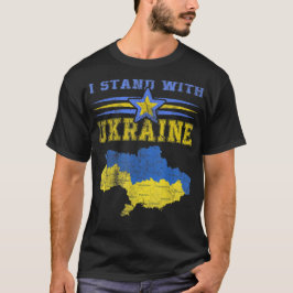 Camiseta Apoie a Ucrânia Eu Estou Com a Bandeira da Ucrânia