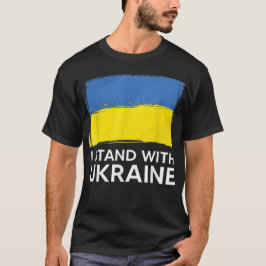Camiseta Apoie a Ucrânia Eu Estou Com a Bandeira da Ucrânia