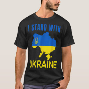 Camiseta Apoie a Ucrânia Eu Estou Com a Bandeira da Ucrânia