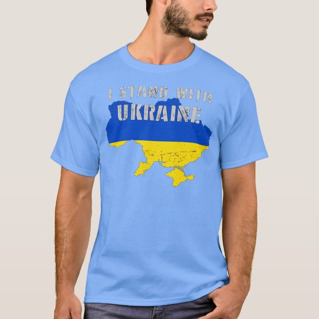 Camiseta Apoie a Ucrânia Eu Estou Com a Ucrânia (Frente)