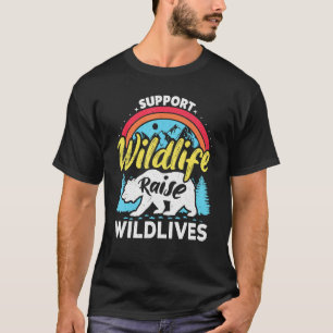 Camiseta Apoie a Vida Selvagem Criar Meninos Crianças Selva