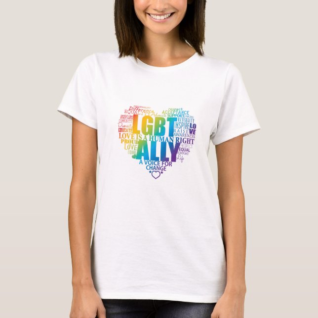 Camiseta Apoie e seja um aliado à comunidade de LGBT! (Frente)