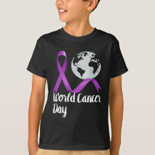 Camiseta Apoie o Dia Mundial do Câncer Gráfico Lavanda Cria