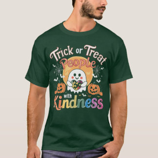 Camiseta Apoie o Halloween Assustador Autista Truque Ou 
