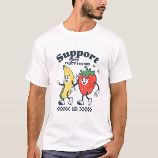 Camiseta Apoie o Orgulho Bonito dos Amigos da Fruta