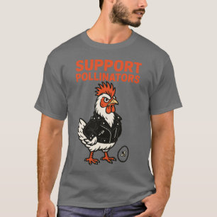 Camiseta Apoie Polinizadores Galo Legal de Jaqueta de Couro