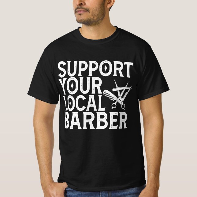 Camiseta Apoie Seu Barbeiro Local (Frente)