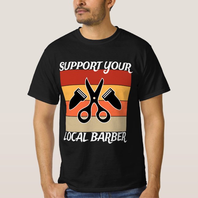 Camiseta Apoie Seu Barbeiro Local (Frente)