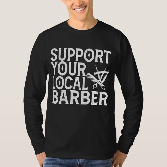 Camiseta Apoie Seu Barbeiro Local (Frente)
