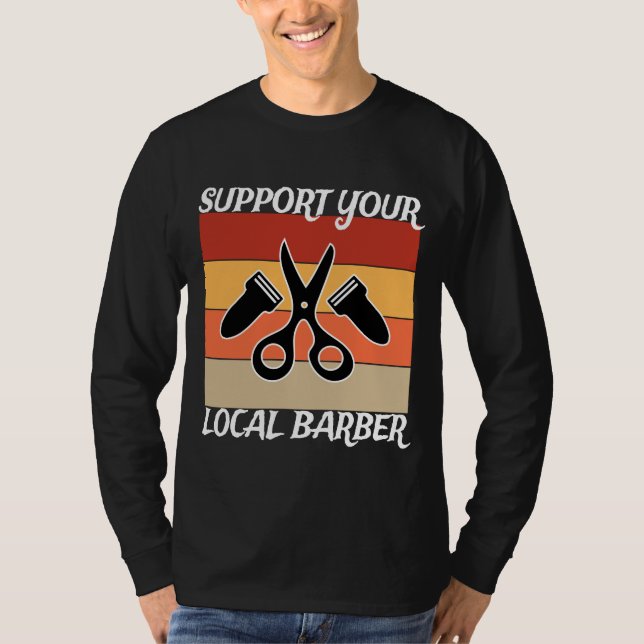 Camiseta Apoie Seu Barbeiro Local (Frente)