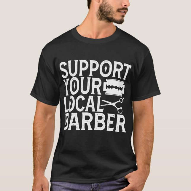Camiseta Apoie Seu Barbeiro Local 2024 (Frente)
