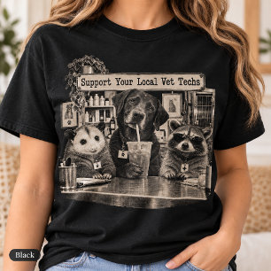 Camiseta Apoie Seus Técnicos Veterinários Local Raccoon Gam