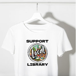 Camiseta Apoie sua biblioteca local - Semana da biblioteca 