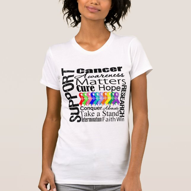 Camiseta Apoie toda a consciência dos canceres (Frente)