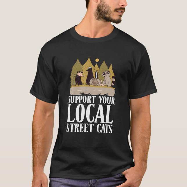 Camiseta Apoiem Os Animais De Ogambá Na Rua Local (Frente)