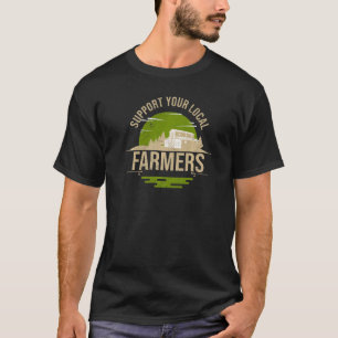 Camiseta Apoiem os seus agricultores locais Colheita de Naç