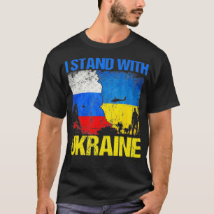 Camiseta Apoio à bandeira soldado que apoio à Ucrânia russa