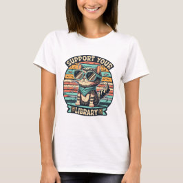 Camiseta Apoio à Biblioteca Local Leitura de Livros Biblióf