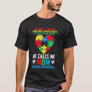 Camiseta Apoio à Família Autista Ela Me Chama de Mãe Consci