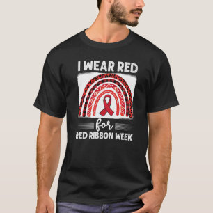 Camiseta apoio a fita vermelha Paz esperança amor anti drog