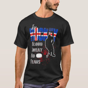 Camiseta Apoio à Islândia Suor Sangue Sem Medos Hóquei no G