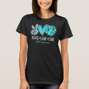 Camiseta Apoio à Paz Amor Cura Fita de Girassol Refeita PCO