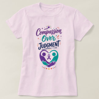 Camiseta Apoio à Saúde Mental com Laço Roxo