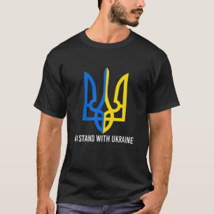 Camiseta Apoio à Sinalização Ucraniana I Stand Com Ukrai