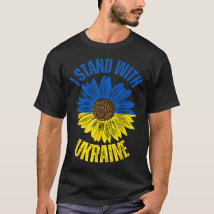 Camiseta Apoio à Ucrânia Eu Estou Com a Bandeira Ucraniana