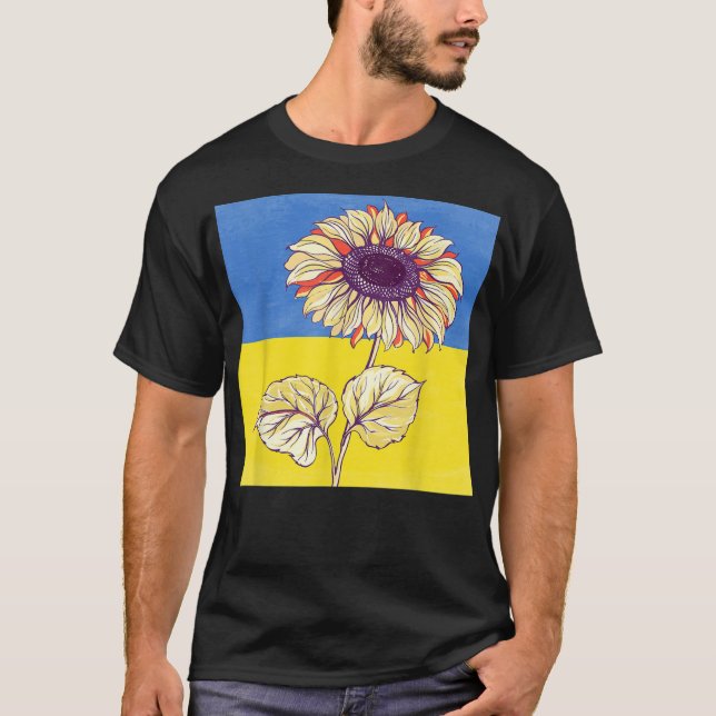 Camiseta Apoio à Ucrânia I com bandeira da Ucrânia (Frente)