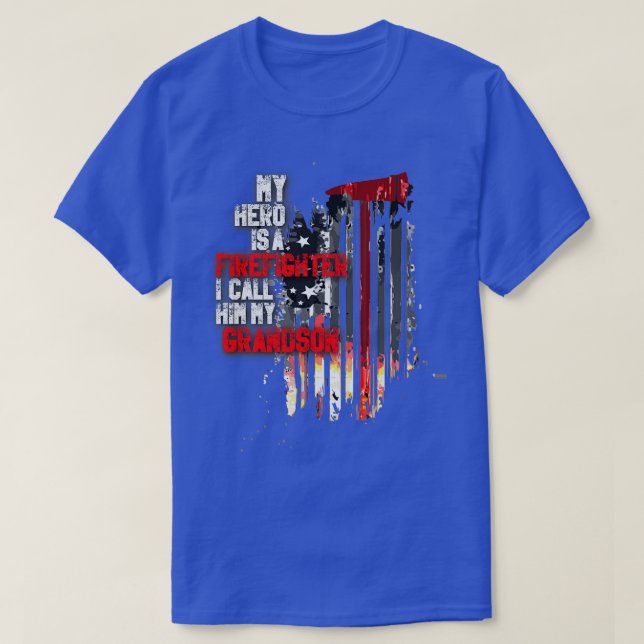 Camiseta Apoio A Um Presente De Avô Bombeiro (Frente do Design)
