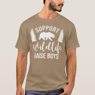 Camiseta Apoio a Wildlife Raise Boys Filhos Engraçados Mãe