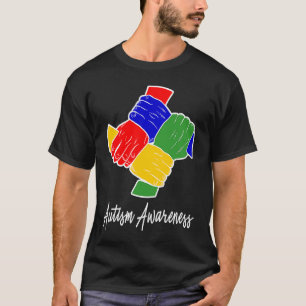 Camiseta Apoio ao Autismo Aperto de mão como Peças de Quebr