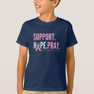 Camiseta apoio ao cancer de mama de esperança rezar para cr