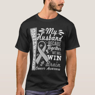 Camiseta Apoio ao Meu Marido - Consciência do Cancer Cerebr