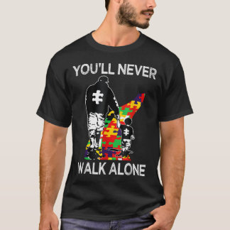 Camiseta Apoio ao Pai Autista Sozinho Nunca Você