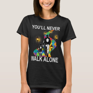 Camiseta Apoio ao Pai com Autismo Sozinho Quebra-Cabeça Voc