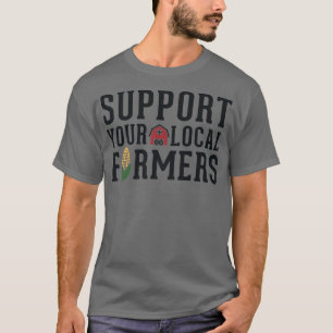 Camiseta Apoio aos agricultores que cultivam Fazendas agríc