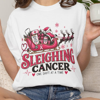 Camiseta Apoio às Enfermeiras de Oncologia no Natal Combate