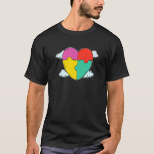 Camiseta Apoio Autista Heart Cloud Asperger Autismo