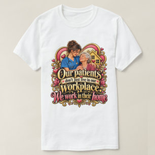Camiseta Apoio Cuidador de Idosos com Cuidados Compassivos