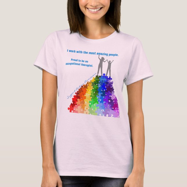 Camiseta Apoio do autismo que escala às alturas novas (Frente)