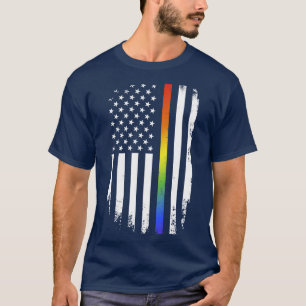 Camiseta Apoio do mês do orgulho LGBT no arco-íris american