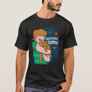 Camiseta Apoio emocional a um menino abraçando um dono de u