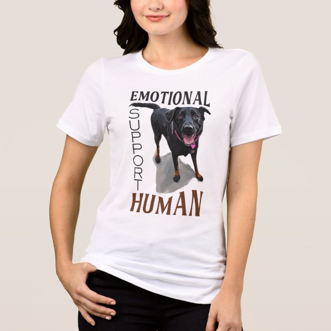 Camiseta Apoio Emocional Humano com Cão (Frente)