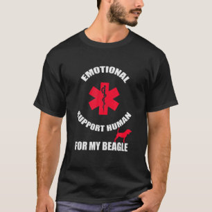 Camiseta Apoio Emocional Humano Não Pet Beagle Dog Owen