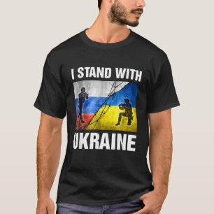 Camiseta Apoio I Stand' Com A Ucrânia American Ucraniano