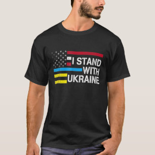 Camiseta Apoio-Me À Ucrânia - A bandeira Americana Ucrani