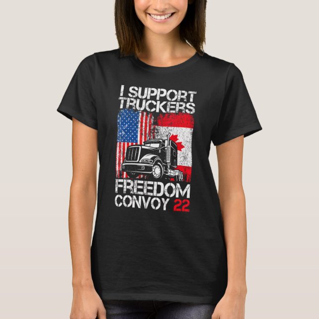 Camiseta Apoio o Comboio da Liberdade dos Caminhoneiros 202 (Frente)