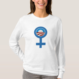 Camiseta Apoio para símbolos das mulheres/Obama de Barack